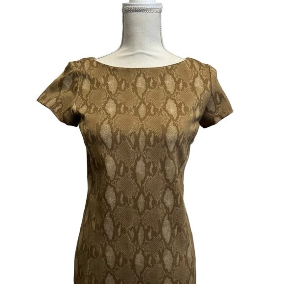 Ralph Lauren Executive Chic Animal Print Ponte Knit Midi Dress XS - Picture 3 of 10